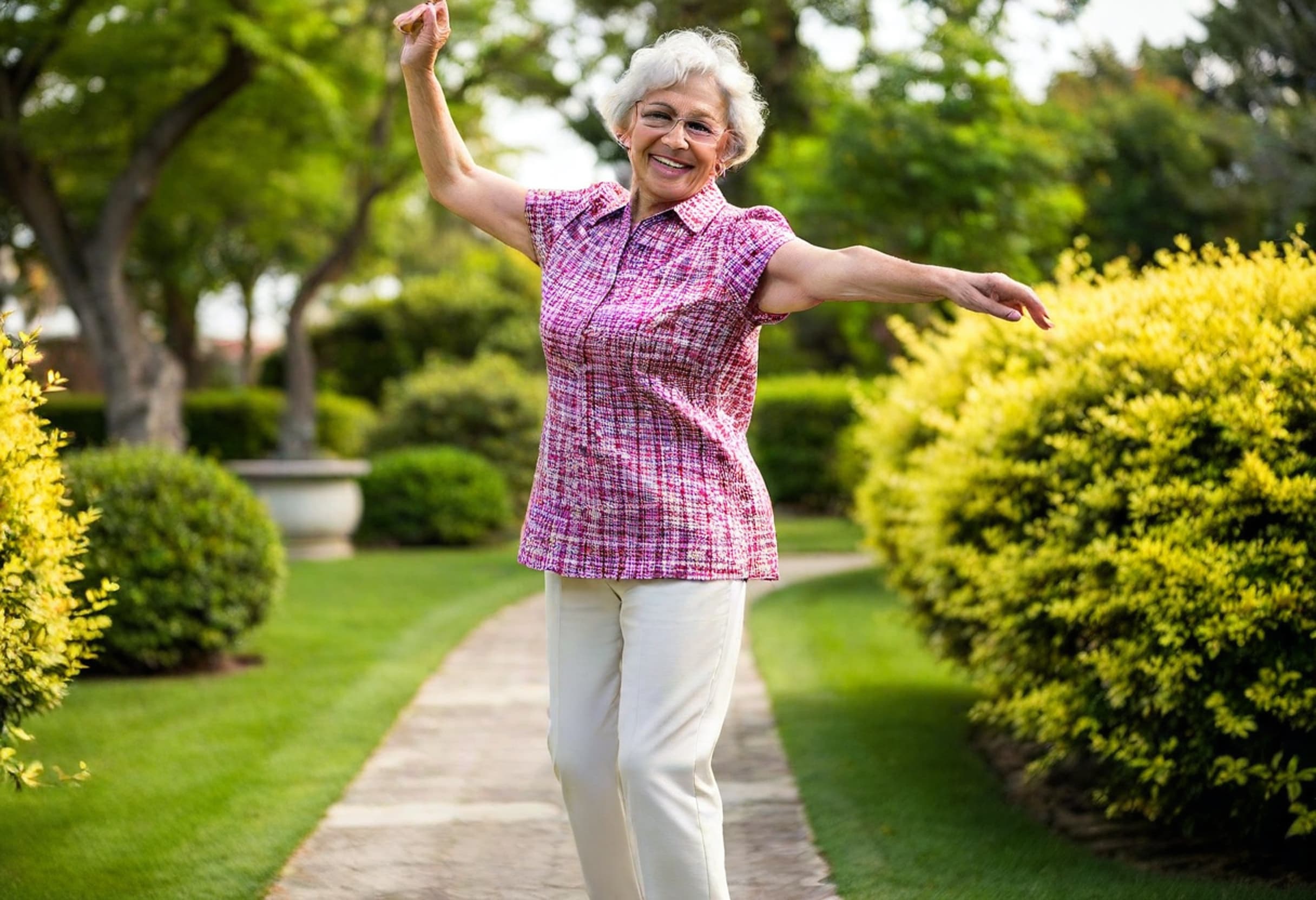 Dancing lady overcoming fear of doctor's visit