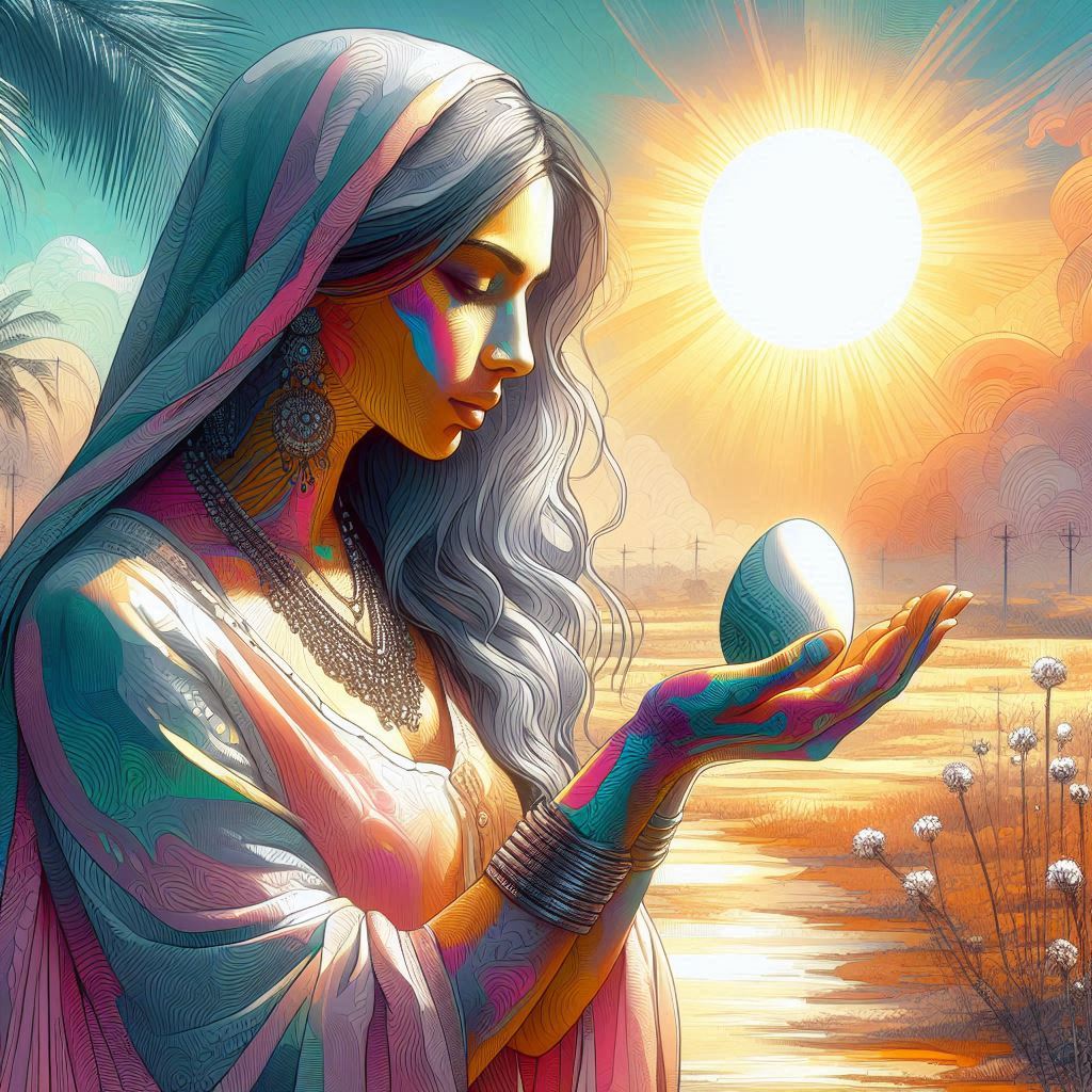 woman holding egg