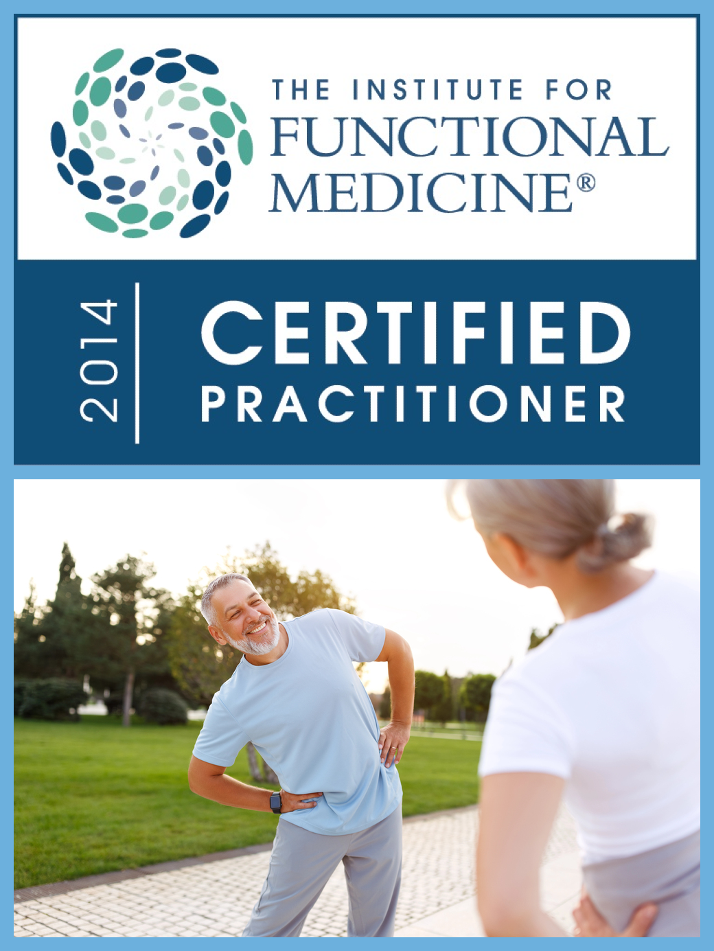 IFM healthy elderly blue IFM badge